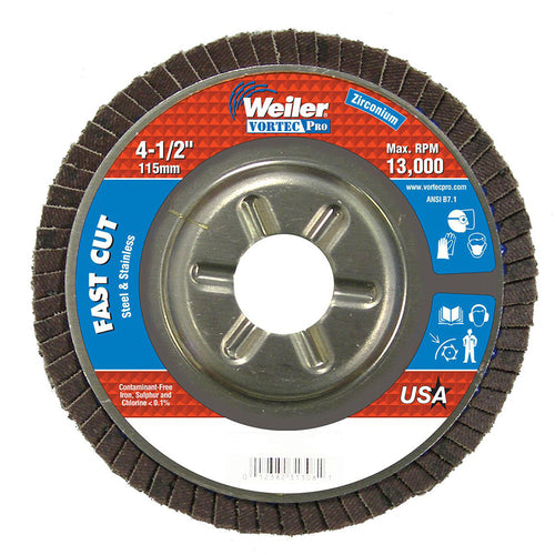 ‎4-1/2″ Vortec Pro Abrasive Flap Disc, Angled, Aluminum Backing, 60Z, 7/8″ Arbor Hole - All Tool & Supply