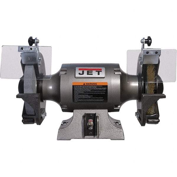 Jet - 8" Wheel Diam, 1 hp Bench Grinder - 5/8" Arbor Hole Diam, 1 Phase, 3,450 Max RPM, 115 Volts - All Tool & Supply