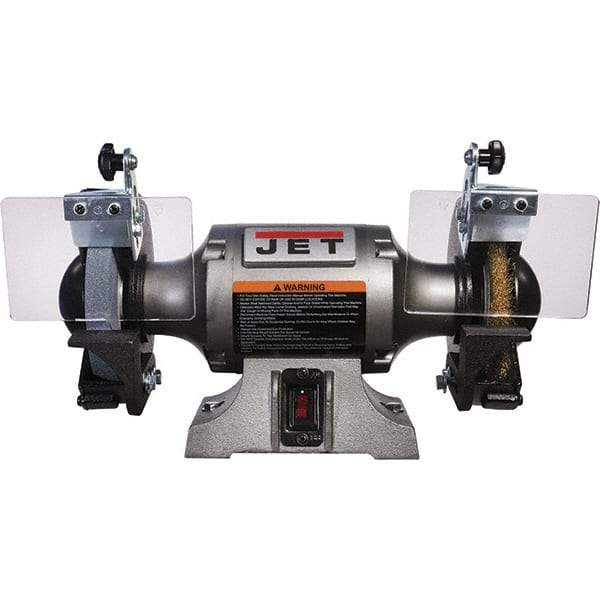 Jet - 6" Wheel Diam, 1/2 hp Bench Grinder - 1/2" Arbor Hole Diam, 1 Phase, 3,450 Max RPM, 115 Volts - All Tool & Supply