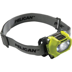 Pelican Products, Inc. - White LED Bulb, 155 Lumens, Hands-free Flashlight - Yellow Polycarbonate Body, 3 AAA Alkaline Batteries Included - All Tool & Supply