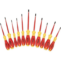 Wiha - 8 Piece Slotted, Phillips, Square & Terminal Xeno Screwdriver Set - Bit Sizes: Philips #1 & #2, Comes in Box - All Tool & Supply