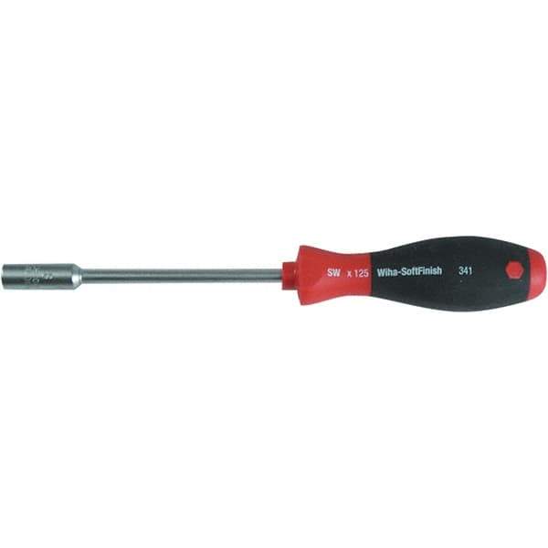 Wiha - 5.5mm Solid Shaft Magnetic Tip Nutdriver - Cushion Grip Handle, 9-13/32" OAL - All Tool & Supply