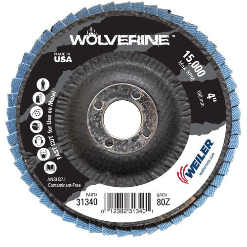 4″ Vortec Pro Abrasive Flap Disc, Angled, Phenolic Backing, 80Z, 5/8″ Arbor Hole - All Tool & Supply