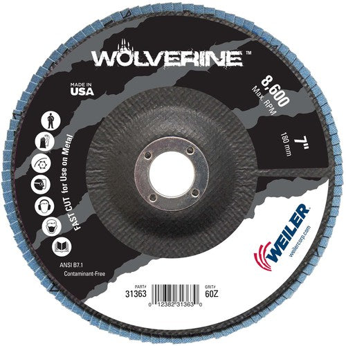 7″ Vortec Pro Abrasive Flap Disc, Angled, Phenolic Backing 60Z, 7/8″ Arbor Hole - All Tool & Supply