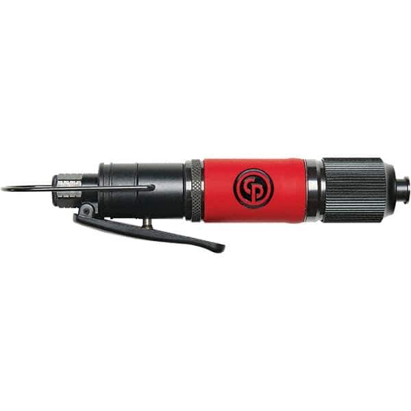 Chicago Pneumatic - 1/4" Bit Holder, 1,300 RPM, Pistol Grip Handle Air Screwdriver - 2-1/2 to 5.8 Ft/Lb Torque, 1/4" Inlet, 14.8 CFM - All Tool & Supply