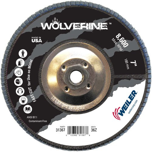 7″ Vortec Pro Abrasive Flap Disc, Angled, Phenolic Backing, 36Z, 5/8″-11 UNC Nut - All Tool & Supply