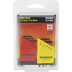 Bondhus - 10 Piece, L-Key Hex Key Set - .028 to 5/64" Range, Protanium Steel - All Tool & Supply