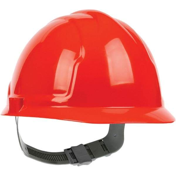 PRO-SAFE - ANSI Type I, Class E Rated, 4-Point, Pin Lock Adjustment Hard Hat - Hi-Viz Orange, Standard Brim - All Tool & Supply