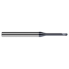 ‎0.118″ Dia. × 1/4″ Shank × 0.094″ DOC × 2-1/2″ OAL, Carbide AlTiN, 2 Flute, Ballnose End Mill - Exact Industrial Supply