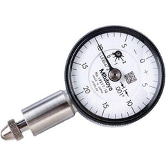 Mitutoyo - 0.1" Range, 0-20-0 Dial Reading, 0.001" Graduation Dial Drop Indicator - 1.22" Dial, 0.04" Range per Revolution, 0.001" Accuracy, Revolution Counter - All Tool & Supply