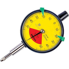 Mitutoyo - 1mm Range, 50-0-50 Dial Reading, 0.01mm Graduation Dial Drop Indicator - 57mm Dial, 1.4mm Range per Revolution, 0.04mm Accuracy - All Tool & Supply