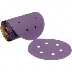 3M - 6" Diam, 400 Grit Ceramic Adhesive PSA Disc - Super Fine Grade, Purple, Polyester Backing, Flexible, 12,000 Max RPM, Use with Random Orbital Sanders - All Tool & Supply