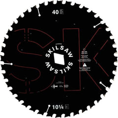 Skilsaw - 10-1/4" Diam, 1" Arbor Hole Diam, 40 Tooth Wet & Dry Cut Saw Blade - Cermet-Tipped, Cutoff Action, Diamond Arbor - All Tool & Supply