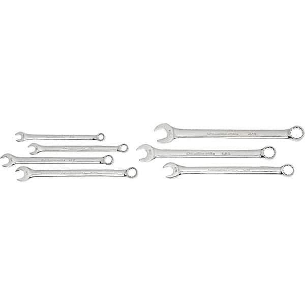 GearWrench - 7 Piece, 3/8" to 3/4", 12 Point Ratcheting Combination Wrench Set - Inch Measurement Standard, Chrome Finish, Comes in Nylon Roll - All Tool & Supply