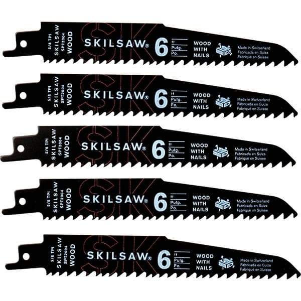 Skilsaw - 9" Long x 1" Thick, Bi-Metal Reciprocating Saw Blade - Straight Profile, 8 to 10 TPI, Toothed Edge, Universal Shank - All Tool & Supply