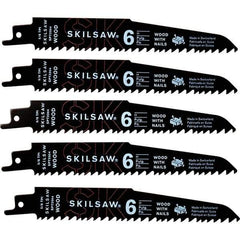 Skilsaw - 9" Long x 1" Thick, Bi-Metal Reciprocating Saw Blade - Straight Profile, 5 to 8 TPI, Toothed Edge, Universal Shank - All Tool & Supply