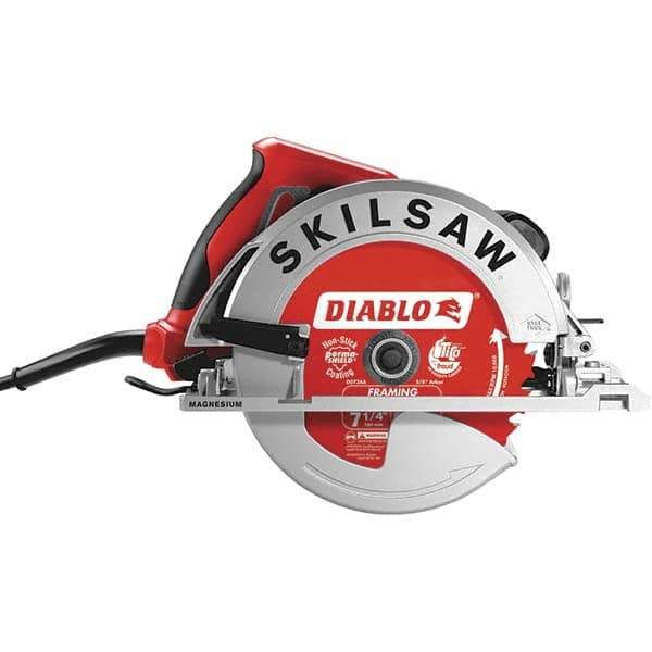 Skilsaw - 15 Amps, 7-1/4" Blade Diam, 5,300 RPM, Electric Circular Saw - 120 Volts, 10' Cord Length, 5/8" Arbor Hole, Left Blade - All Tool & Supply