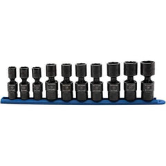 GearWrench - 10 Piece 1/2" Drive Black Finish Impact Socket Set - 6 Points, 13mm to 24mm Range, Metric Measurement Standard - All Tool & Supply