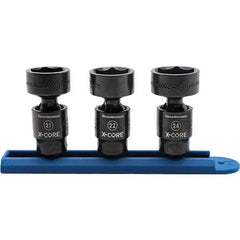 GearWrench - 3 Piece 3/8" Drive Black Finish Impact Socket Set - 6 Points, 21mm to 24mm Range, Metric Measurement Standard - All Tool & Supply