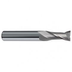 11/16 Dia. x 4 Overall Length 2-Flute Square End Solid Carbide SE End Mill-Round Shank-Center Cut-Uncoated - All Tool & Supply