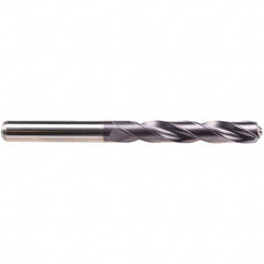 Jobber Length Drill Bit: 0.378″ Dia, 140 °, Solid Carbide TiAlN Finish, Right Hand Cut, Spiral Flute, Straight-Cylindrical Shank