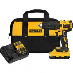 DeWALT - 20 Volt 1/2" Keyless Chuck Cordless Hammer Drill - 29750 BPM, 0 to 250 RPM - All Tool & Supply