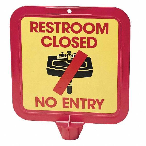PRO-SAFE - Cone & A Frame Floor Signs Shape: Square Type: Restroom, Janitorial & Housekeeping - All Tool & Supply