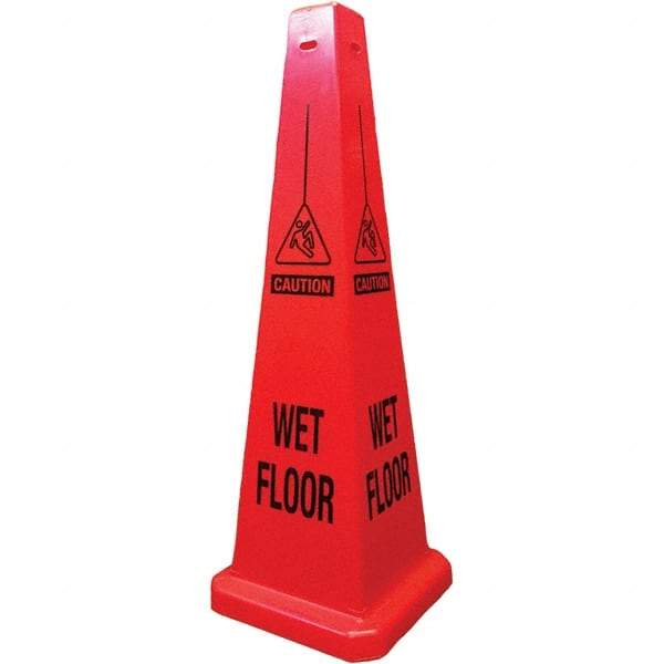 PRO-SAFE - Cone & A Frame Floor Signs Shape: Cone Type: Restroom, Janitorial & Housekeeping - All Tool & Supply