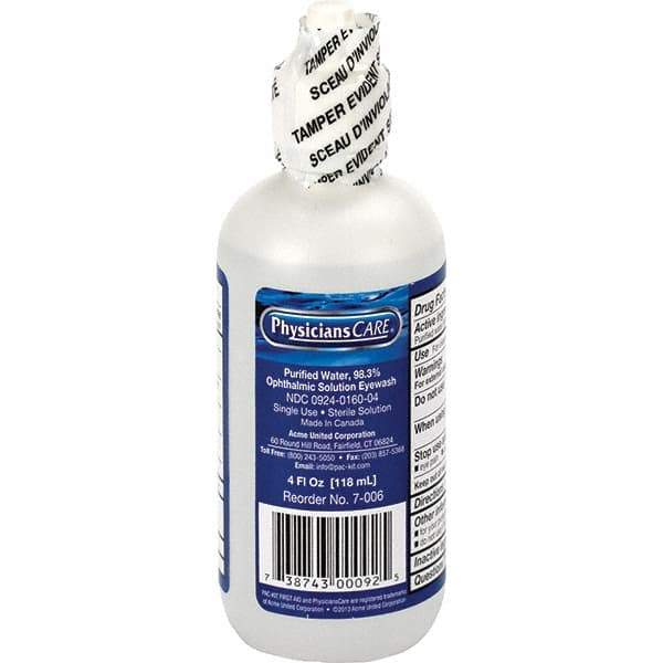 PRO-SAFE - 4 oz, Disposable Eyewash Bottle - Approved by ANSI Spec - ANSI Z308.1-2015 - All Tool & Supply