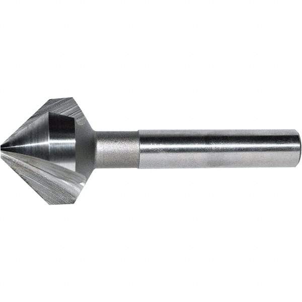 Keo - 1/2" Head Diam, 1/4" Shank Diam, 3 Flute 82° Cobalt Countersink - Bright Finish, 1-7/8" OAL, Single End, Straight Shank, Right Hand Cut - All Tool & Supply