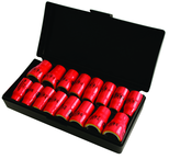 Insulated 3/8" Drive Inch & Metric Socket Set 5/16"-3/4" and 8.0mm - 19mm Sockets in Storage Box. 16 Pc Set - All Tool & Supply