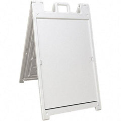 NMC - 24" Wide x 36" High Sign Compatiblity, Rigid Plastic Square Floor Sign Holder - White, 45" Holder Height - All Tool & Supply