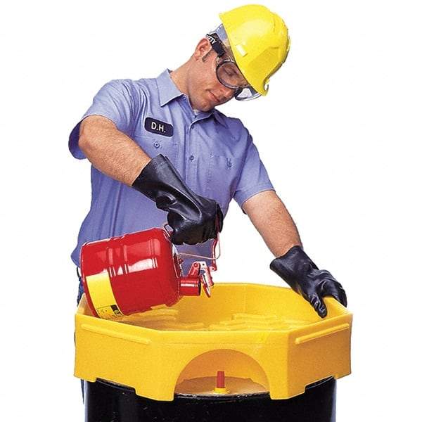 UltraTech - 9-1/2" High x 29" Diam, Polyethylene, Manual Closing Bung Funnel - 6 Gal Drum/Pail Capacity - All Tool & Supply