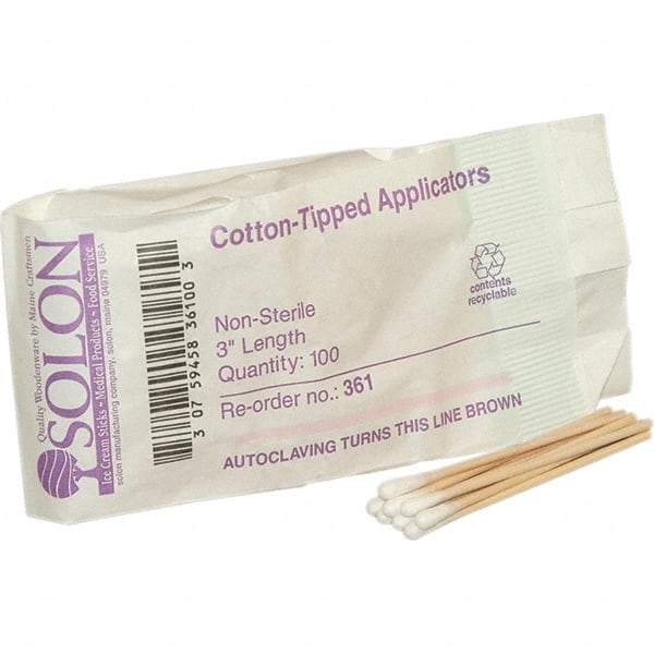 PRO-SAFE - First Aid Applicators Product Type: Cotton Tip Applicator/Single-Ended Length (Inch): 3 - All Tool & Supply