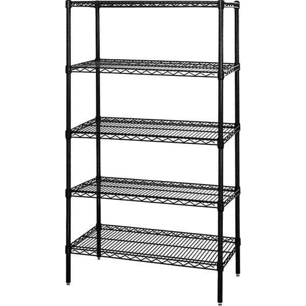 Quantum Storage - 5 Shelf Wire Shelving Add-On Unit - 36" Wide x 60" Deep x 54" High, - All Tool & Supply