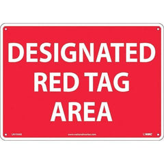 NMC - "Designated Red Tag Area", 10" Long x 14" Wide, Aluminum Safety Sign - Rectangular, Use for Workplace/Safety - All Tool & Supply