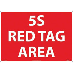 NMC - "5S Red Tag Area", 14" Long x 20" Wide, Rigid Plastic Safety Sign - Rectangular, Use for Workplace/Safety - All Tool & Supply