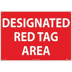 NMC - "Designated Red Tag Area", 14" Long x 20" Wide, Rigid Plastic Safety Sign - Rectangular, Use for Workplace/Safety - All Tool & Supply