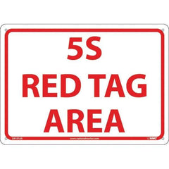 NMC - "5S Red Tag Area", 10" Long x 14" Wide, Aluminum Safety Sign - Rectangular, Use for Workplace/Safety - All Tool & Supply