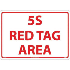 NMC - "5S Red Tag Area", 14" Long x 20" Wide, Rigid Plastic Safety Sign - Rectangular, Use for Workplace/Safety - All Tool & Supply