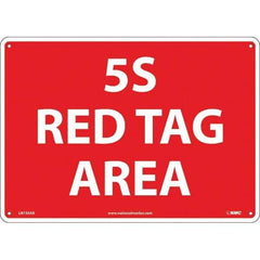 NMC - "5S Red Tag Area", 10" Long x 14" Wide, Aluminum Safety Sign - Rectangular, Use for Workplace/Safety - All Tool & Supply