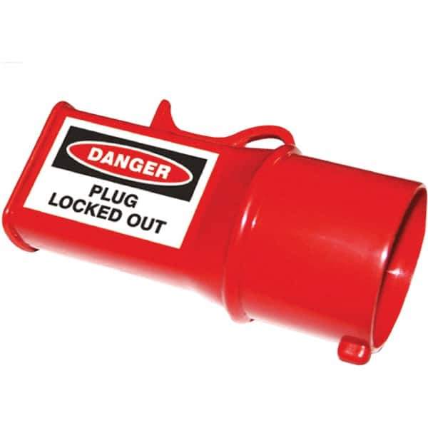 NMC - Plastic Socket Lockout - 220/240 Volt, 1 Padlock, 1 Circuit, English - All Tool & Supply