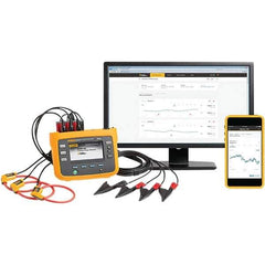 Fluke - 3 Phase, 1,000 VAC, 0.01 to 1,500 Amp Capability, 42.5 to 69 Hz Calibration, LCD Display Power Meter - 1 Current Accuracy, 0.1 Voltage Accuracy - All Tool & Supply