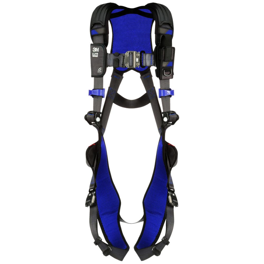 Fall Protection Harnesses: 420 Lb, Vest Style, Size X-Large, For General Purpose, Polyester, Back Quick-Connect Leg Strap, Quick-Connect Chest Strap