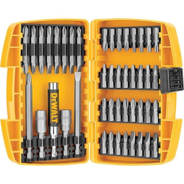 DeWALT - 45 Piece, Screwdriver Bit Set - SQ1, SQ2, SQ3, 1/4" Drive - All Tool & Supply