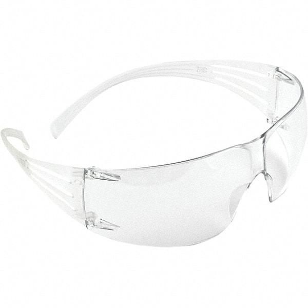 3M - Clear Lenses, Frameless Safety Glasses - Scratch Resistant, Clear Frame, Size Universal, Wrap Around - All Tool & Supply