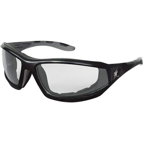 MCR Safety - Clear Lenses, Framed Safety Glasses - Anti-Fog, Scratch Resistant, Black Polycarbonate Frame, Size Universal, Wrap Around - All Tool & Supply