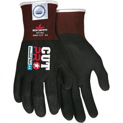 MCR Safety - Size L, ANSI Cut Lvl A4, Nitrile Coated Dyneema or Dyneema Alternative Cut Resistant Gloves - Palm & Fingers Coated, Dyneema Lining, Knit Wrist, Black, Paired - All Tool & Supply