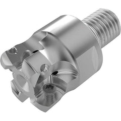 Seco - 22.1mm Cut Diam, 1.9mm Max Depth, M16 16mm Shank Diam, Modular Connection Indexable High-Feed End Mill - Screw Holding Method, LPKT09 Insert, R217.21 Toolholder, Through Coolant - All Tool & Supply