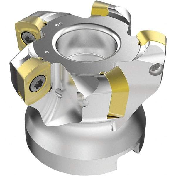 Seco - 5 Inserts, 37mm Cutter Diam, 1.8mm Max Depth of Cut, Indexable High-Feed Face Mill - 22mm Arbor Hole Diam, 0.4094" Keyway Width, 40mm High, R220.21-LP09 Toolholder, LPKT09 Inserts, Series High Feed - All Tool & Supply